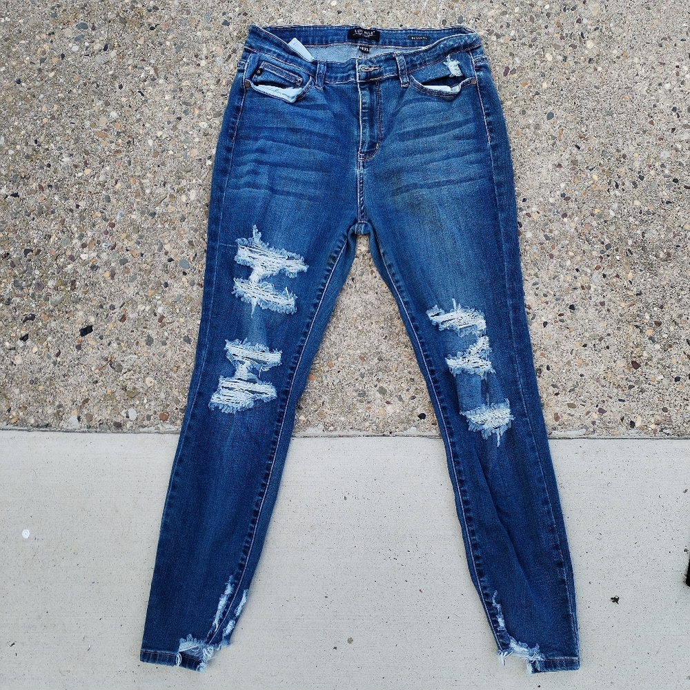 Judy Blue Skinny Distressed Blue Jeans 15/32